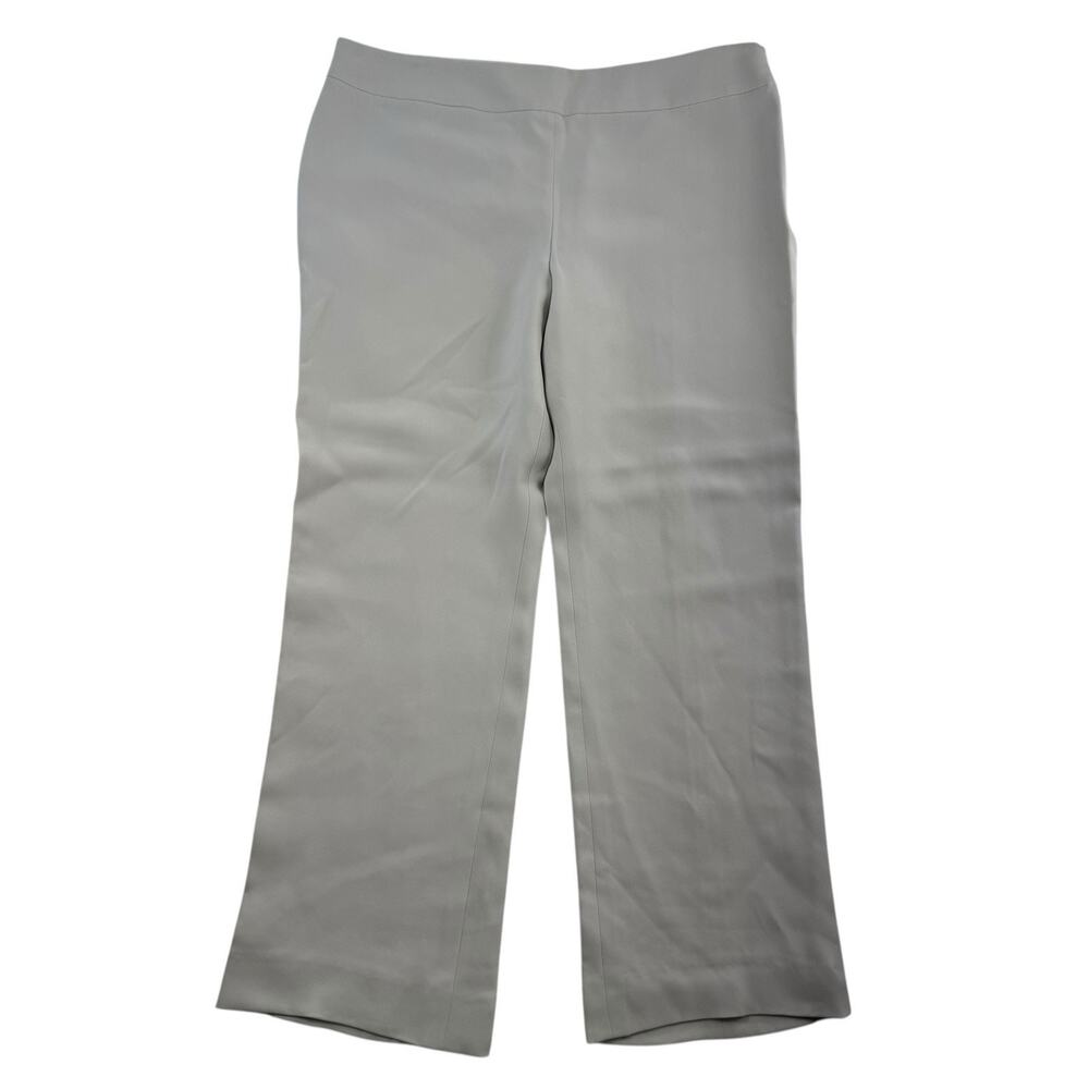 Giorgio Armani Sz 10 Silk Wide Leg Pants Gray Italian Satin Side Zip Designer